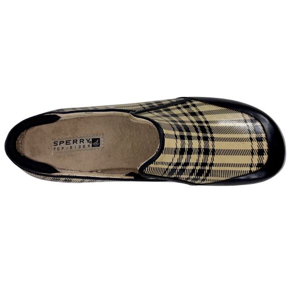Sperry Topsiders Women's Sz 9 Yellow/Black Plaid Shoes Waterproof Outdoor Rain - Picture 8 of 12